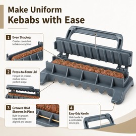Kebab Maker Machine, Plastic Kebab Maker Press Machine, Manual Kabob Maker Mold, Kabob Maker Barbecue Skewers for Outdoor BBQ Camping Grilling