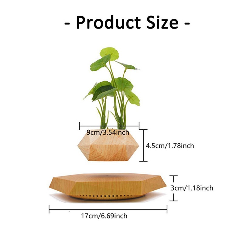 KIYOMING Levitating Plant Pot Hexagon Floating Air Bonsai Pot Suspension
