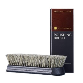 SOLITAIRE Polishing Brush Exclusive Shine Brush with Real Horsehair for Shine and Care of Shoes, Amber Collection, Transparent (none)