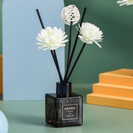 50ml Reed Diffuser with Stick, Aromatherapy Essential Oil Diffuser, Home Fragrance Reed Diffuser for Bathroom, Bedroom, Living Room, Office, Room Decor, Home Decor, Fall Porch Decor, 2024 Home Bundles:_Dark Gray_Osmanthus Fragrans