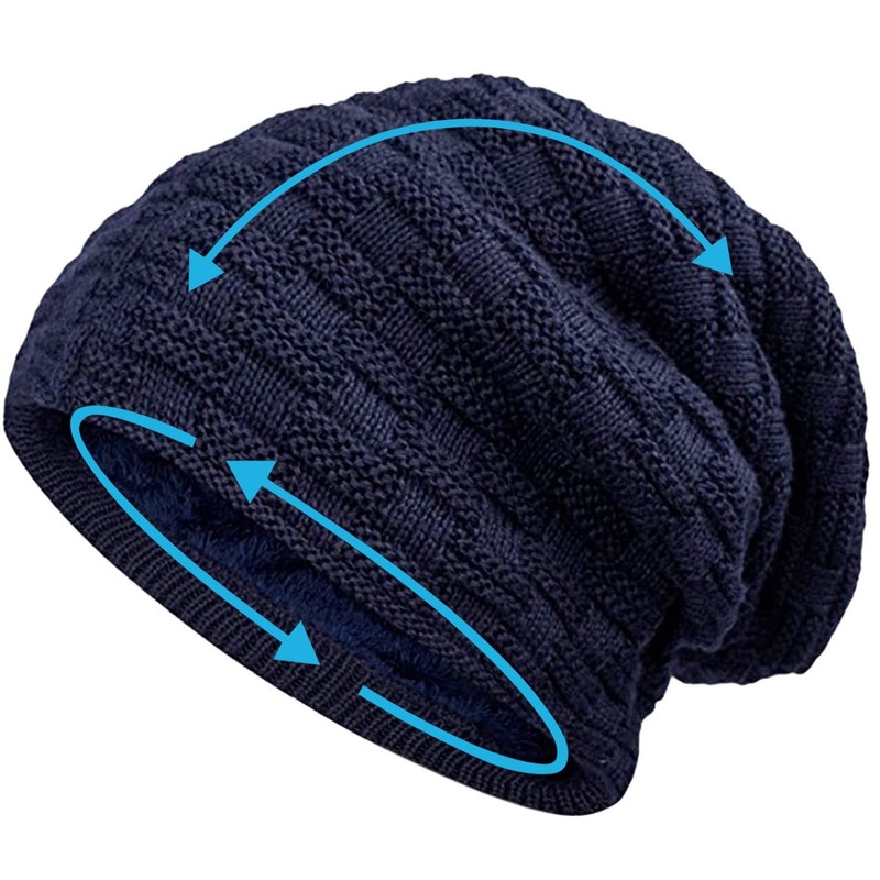 Hatstar Warm-lined, fine-knit women's, men's beanie hat with braided pattern
