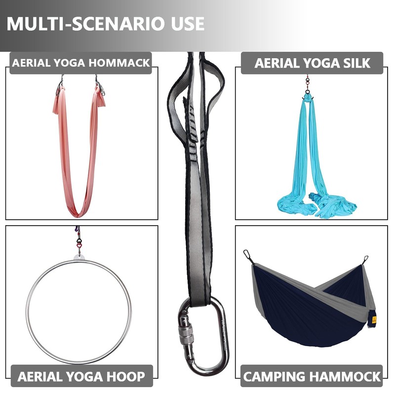 PRIOR FITNESS Yoga Straps Aerial Hammock Accessory Set, 2pcs Daisy