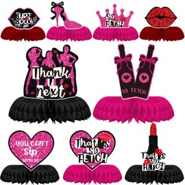 Princess Birthday Party Decorations Set - 9 Pcs Hot Pink Girls Theme Honeycomb Centerpieces for Girls Theme Birthday, Bridal Shower, Wedding, Baby Shower Bachelorette Party Supplies