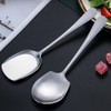 Faderr 2pcs Serving Spoons Stainless Steel Buffet Serving Spoon Silver