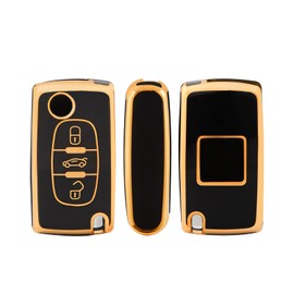 OFFCURVE Car Key Case - Key Fob Cover - 2/3 Buttons - Peugeot 106, 207, 308, Expert, Partner, Citroen C2, C3, C4, Grand Picasso, Fiat Scudo, Ulysse