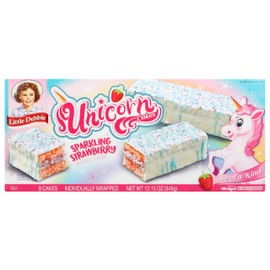 Little Debbie Unicorn Cakes, 48 Individually Wrapped Strawberry Cakes, 8 Count (Pack of 6)