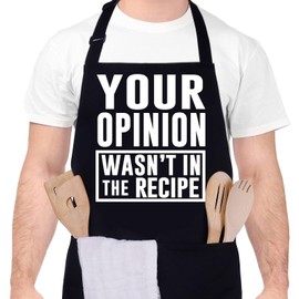 TRADFORE Funny Chef Apron BBQ Aprons with Pockets for Grilling Cooking Kitchen Funny Gifts for Dad Husband Boyfriend Brother with Adjustable Neck Strap Funny Dad Gifts
