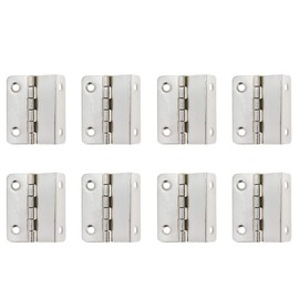 FarBoat 8Pcs Swing Hinge Expandable Offset Cabinet Door Hinges Satin Nickel Metal Hardware with Screws (Z Type 4 Holes)