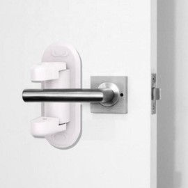 Universal Door Handle Safety Lock for Pets & Toddlers (Doors, Windows, Drawers) Handle Safety Lock/White 5ea