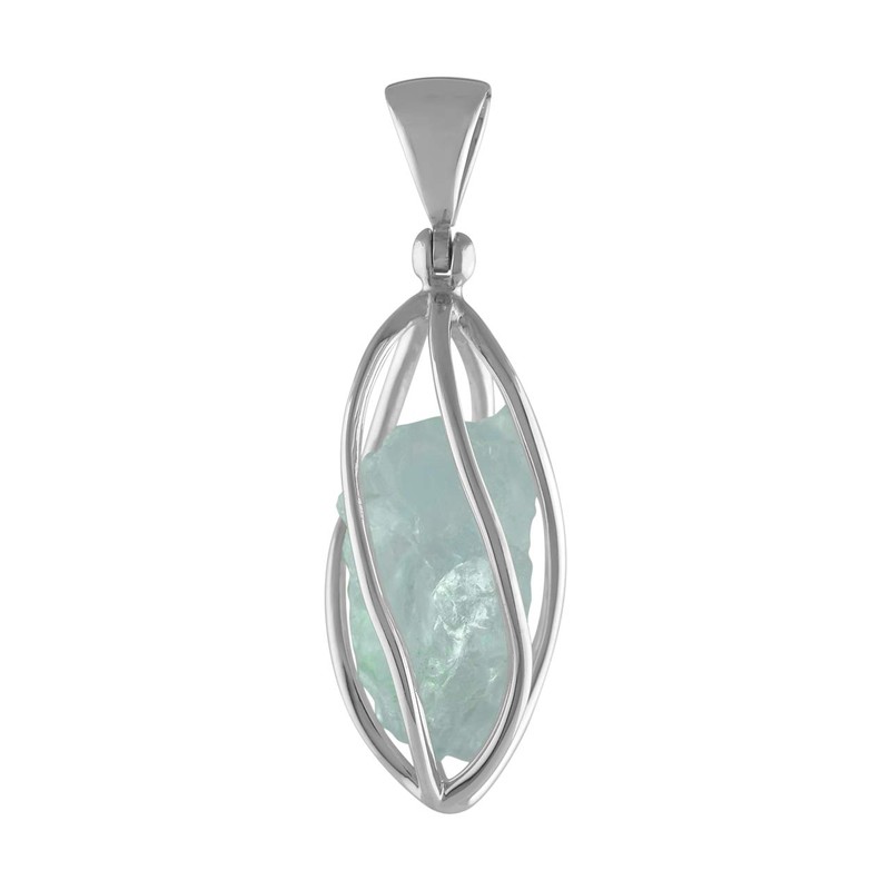 Colgante de plata de ley con piedras preciosas ásperas, Gema,