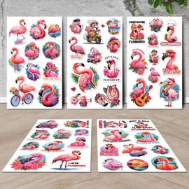 MONIZY Flamingo Stickers 50 Pieces Vinyl Waterproof Decal for Laptop Water Bottle Phone Car Window Bike Motorcycle Stakeboard Scrapbook Flamingos Sticker Gifts for Kid Teen Adult