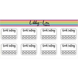 Book Rating Planner Sticker | Erin Condren | Happy Planner | Agenda | Calendar