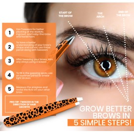 Utopia Care - Professional Stainless Steel Tweezers Set (4-Piece) – Precision Tweezers for Ingrown Hair, Facial Hair, Splinter, Blackhead and Tick Remover (Black)