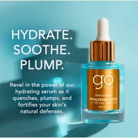 Triple Hyaluronic Acid Hydrating Serum - Hydrolyzed Collagen Serum for Face with Vitamin B5 & 7 Peptide Complex for Dry, Dull, Aging, & Sensitive Skin - Hydro Reviving by Go Beauty, 1 fl. oz. (30ml)