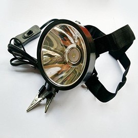 Adsled 10W 12V Led Outdoor Headlamp Hunting Fishing External Power Dc Clip Power Headlight Glare (Warm White)