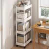 Book Organizer with Wheels Multi Tier Utility Cart Plastic Rolling