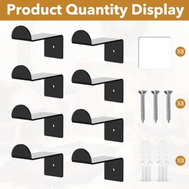 Beeveer 8 Pcs 4 Inch Hat Hooks for Wall Cowboy Hat Rack Strong Adhesive Cap Holder Organizer for Baseball Caps Western Room Decor(Black)