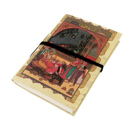 Hand made paper Memory book, Note book, Journal, Sketch book with Historic Mughul design on cover 5.75 inch x 3.75 inch by Handicrafts Paraise