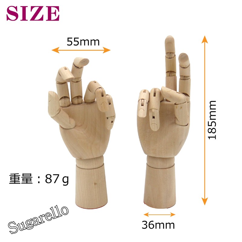 Sugarello Hand Mannequin Hand Model Drawing Doll Natural Wooden Lotus
