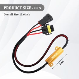 IHOTDER 2PCS 880/881/H8/H11 LED Resistor Kit,50W 6 ohm LED Headlight Resistor Anti Flicker & Error Decoder,Universal Car Accessories Load Resistor for LED Lights,Fog Lights,Headlights (H11)