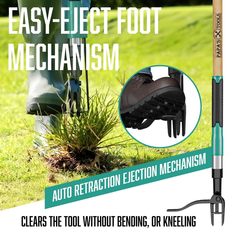 Papa's Tools Weed Puller Tool, 44" Stand Up Weeder Garden