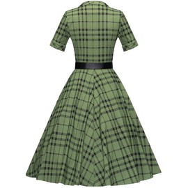 GownTown 1950 Women Dress Midi Shirt Dress Cocktail Dress with Belt