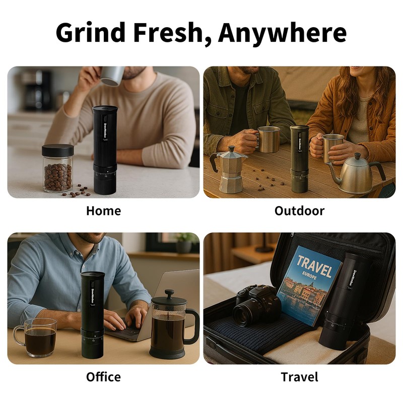 Portable Electric Coffee Grinder – Rechargeable Coffee Bean Grinder with
