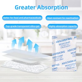 Silica Gel Packets - 2 Gram 500 Packs Desiccant Packs for Storage, Food Grade Moisture Absorbers, Premium Silica Packets for Spices, Foods, Electronics, Shoes & Bags, Documents, Jewelry, Tools