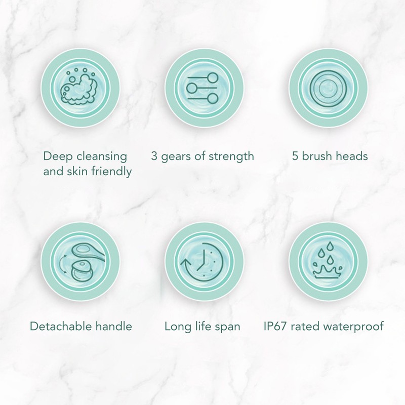 Electric Body Brush 3 Levels Speed Long Handle Exfoliating IP67