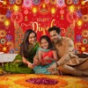 Avezano Happy Diwali Banner Diwali Telón de fondo para decoración