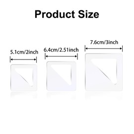 Betagt 3 Pcs Triangle Cutting Board Template, 2/2.5/3 Inch Charcuterie Board Handle Template, Acrylic Router Templates for Woodworking, 5mm Thick Woodworking Tracing Stencils Guide Tool for Kitchen