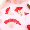 100 Pcs Golf Flag Toothpicks Golf Cupcake Toppers Solid Red