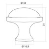 So-Tech® Set of 10 Drawer Knobs Ansgar Diameter 34 mm