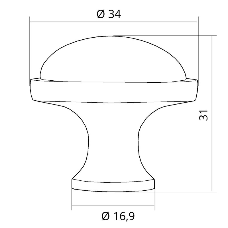 So-Tech® Set of 10 Drawer Knobs Ansgar Diameter 34 mm