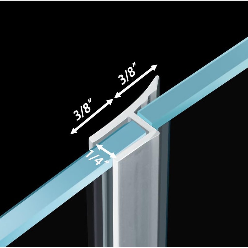 Flexible Shower Door Side Seal Strip 100 Inch Shower Glass