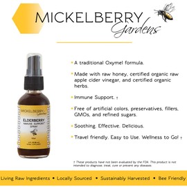 Mickelberry Gardens Elderberry Honey Propolis Throat Spray - Natural Immune Support and Throat Coat for Kids and Adults, 2 Ounces (Pack of 2)