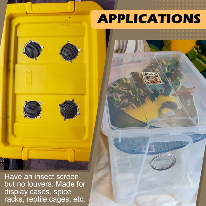 Circular Screen Vent Cover, 2-Inch Diameter, Metal Mesh, 6-Pack