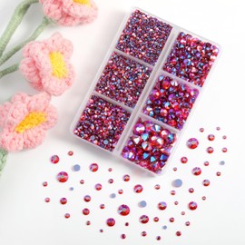 BEADSLAND Hotfix Rhinestones,4000 PCS Rhinestones for Clothes Crafts Mixed 6 Sizes with Wax Pencil and Tweezers Kit,SS6-SS30,Hyacinth AB