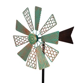 Viveta Wind Spinners Outdoor,13”Kinetic Wind Spinner Metal Vintage Windmill for Outdoor Garden Patio Yard Decor,Green