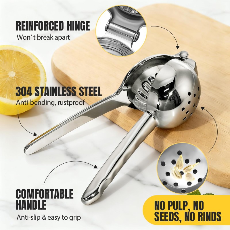 Sopito 304 Stainless Steel Lemon Squeezers Seedless Juicing for Kitchen