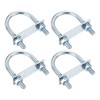 DTGN M10x50x90mm U Bolts Round Kit - 4Set - Carbon Steel U-Bolt Kit with Nuts, Washers, Frame Plate - Good for DN40 Pipe, Trailer, Automotive, Leaf Spring Fastener