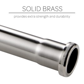 Brass Slip Joint Extension Tube 1-1/4” OD x 12” with Nut and Rubber Washer, P Trap Extension Tube, Sink Drain Tailpiece Tube Extension, Brushed Nickel