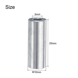 uxcell 15pcs Aluminum Spacer 5mm Bore x 10mm OD x 25mm Length Screw Standoff Bushing Plain Finish Round Metal Spacer for M5 Screws Bolts and Rods