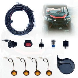 Universal ATV/UTV Turn Signal Kit, Led Street Legal Kit with Horn, USB Charge and E-Stop Switch, Compatible with Polaris RZR, Honda Pioneer 1000, Can-Am