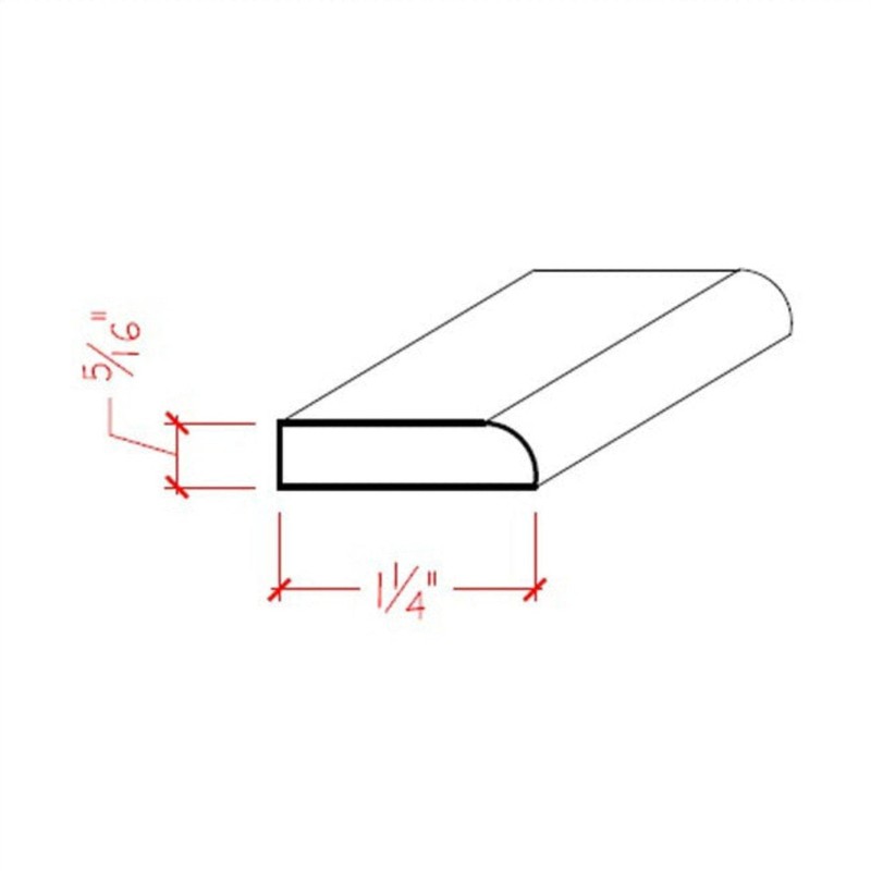 EWCS11 Kitchen Cabinet Scribe 1-1/4" Wide x 5/16" Trim. Unfinished,