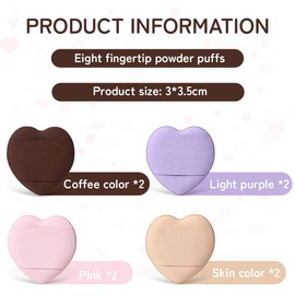 PYEUIFT 8 Stück Schwämme Puderquaste mit Fingerhalter Gurt Mini Beauty Blender Gesicht Augen Make-up Pads für flüssige Foundation Kostüm Festival Make Up Kosmetik Nass Trocken Werkzeug
