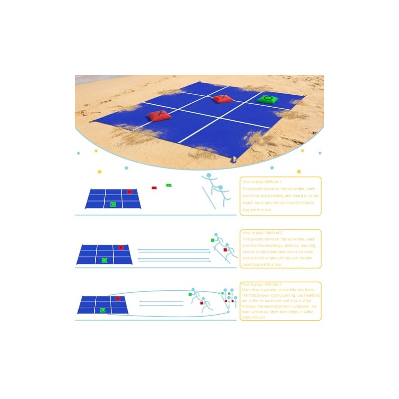 Giant Tic Tac Toe Bean Bag Toss Outdoor Games Double-Sided