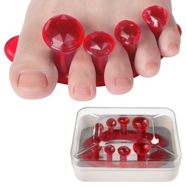 Tech Love Zehenspreizer für alle Zehen,Silikon Zehentrenner für Hallux valgus Korrekte,Yoga-Übungen, Fußausrichtung Zehenstrecker Rot