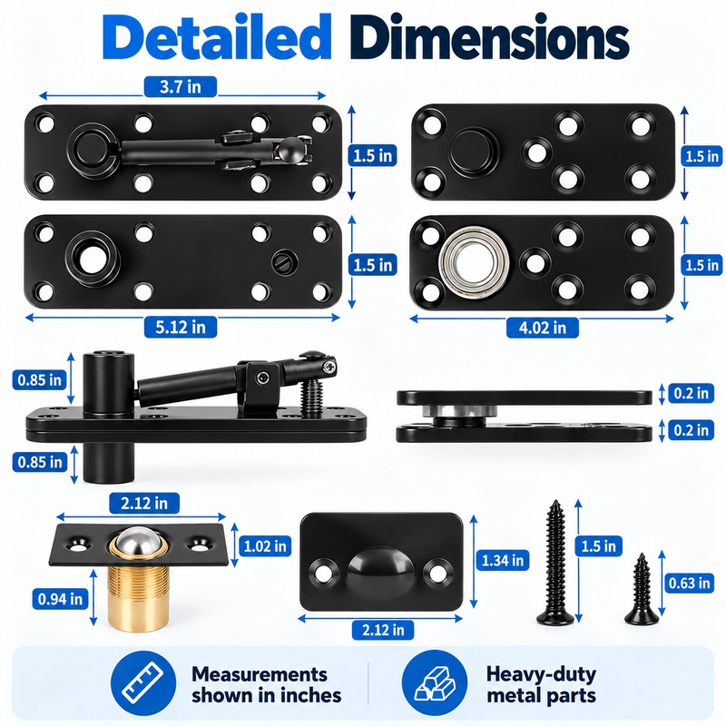 360° Heavy-Duty Pivot Hinge System – Smooth Rotation Hardware for