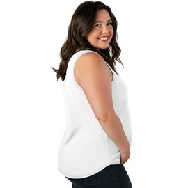 Ficerd 3 Pack Plus Size Women's Tank Top Deep V Neck Summer Shirt Cotton Loose Fit Top Sleeveless Casual Workout Shirts(Black, White, Coffee,XX-Large)